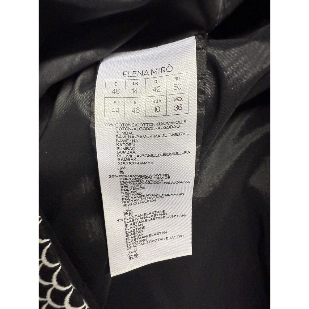 Elena Miro Black & White Geometric blazer. Single Breasted. Womens. Sz 10 - Picture 8 of 16